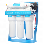Reversās osmozes filtrs Ecosoft P'URE AquaCalcium ar sūkni uz rāmja